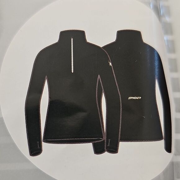 NEW Spyder Charger Base Layer Top - Black, Zip Neck, Long Sleeve Size Medium - Picture 5 of 5